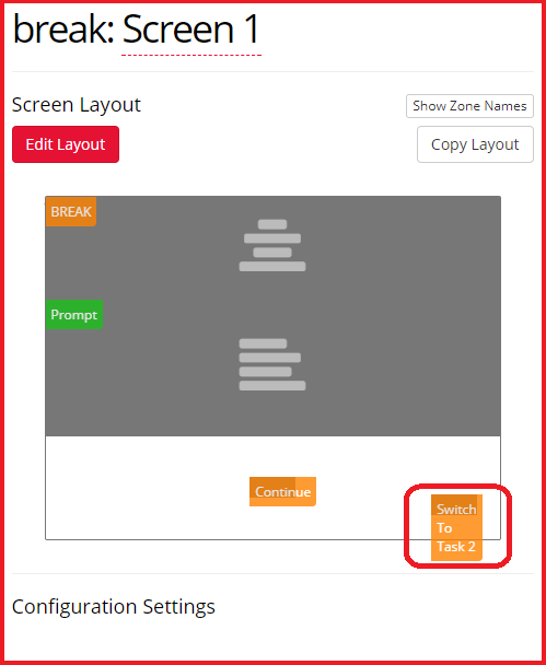 Screenshot of the Switch Button Zone in the Task Builder